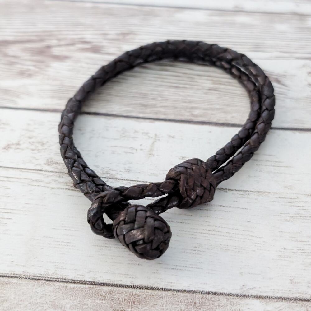 Dark Brown Leather? Wrap Bracelet